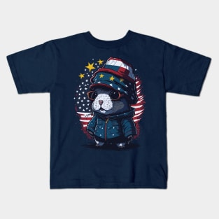 Patriotic Guinea Pig Kids T-Shirt